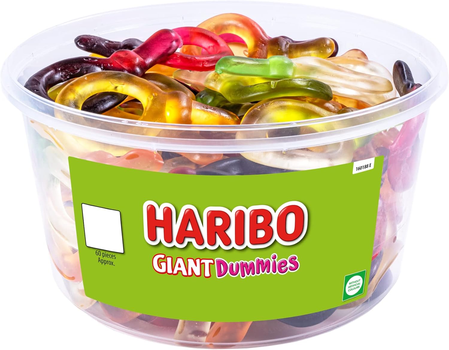 HARIBO Giant Dummies – 60 Pieces of Fruity Gummy Sweets – 816g Tub