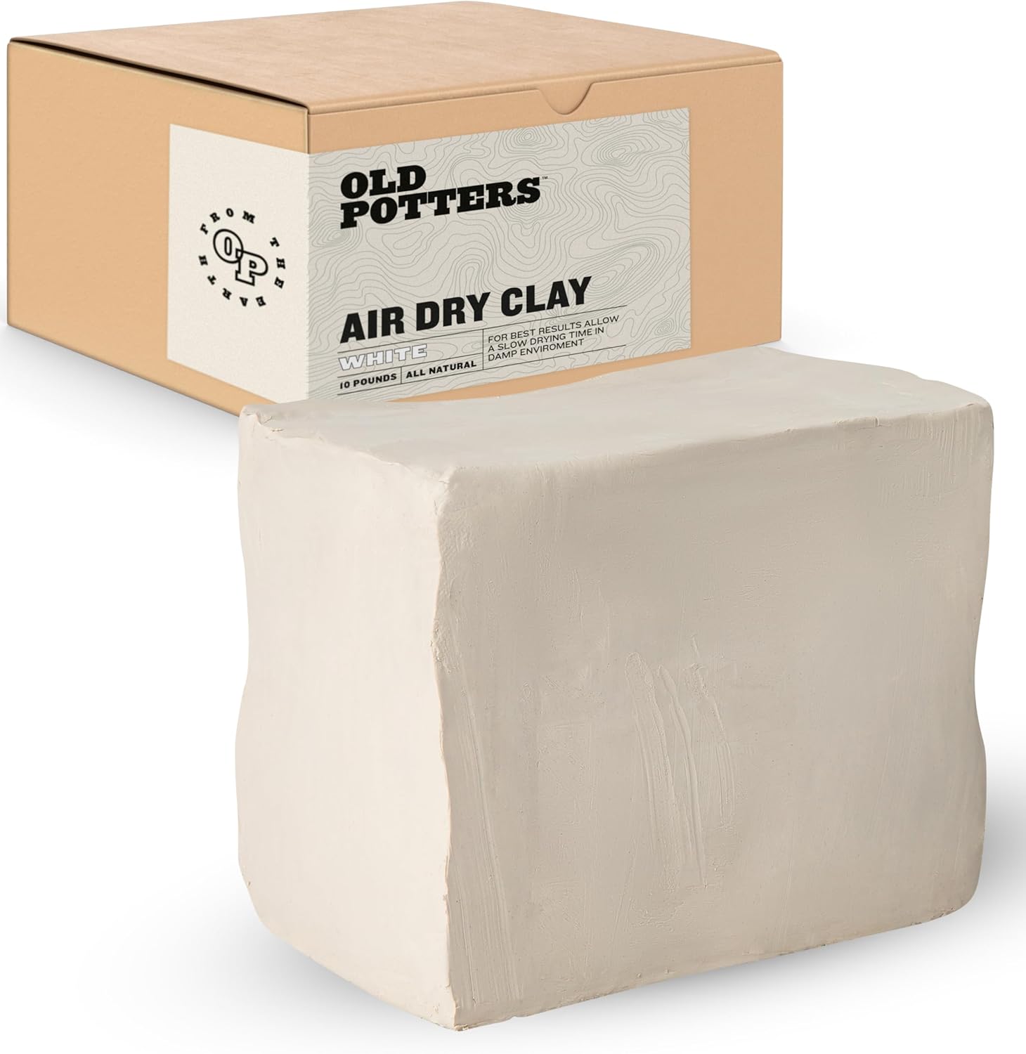 Premium Air Dry Clay, White, 10 lbs, All Natural Modeling Clay. Ideal for Beginners and Advanced Sculptors.