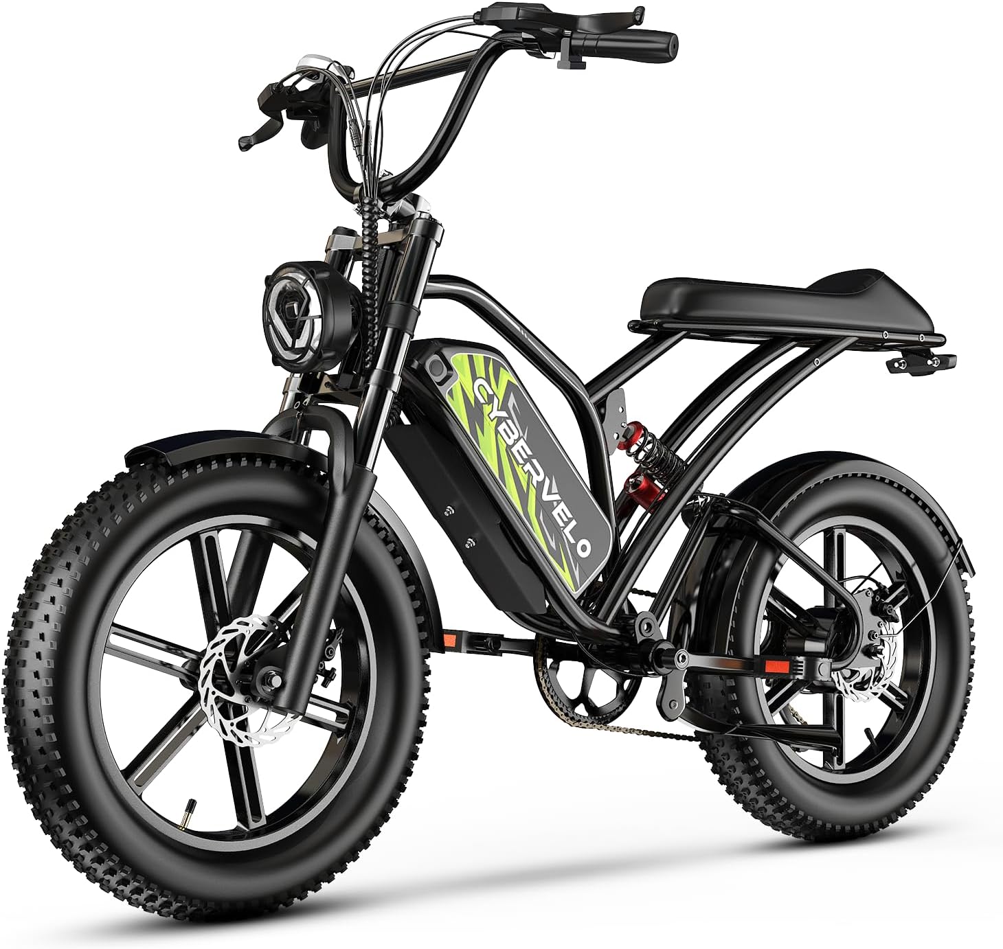 Electric Bike for Adults 1500W Peak 20" Fat Tire All-Terrain E-Bike 100Miles 30MPH Electric Dirt Bike for Road Sand Mountain Snow - 48V 20/30AH Battery Powered Electric Motorcycle