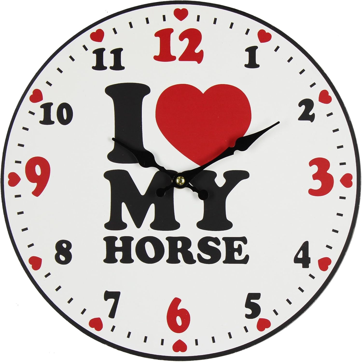 I Love my Horse Bold Bright 30cm Quartz Wall Clock