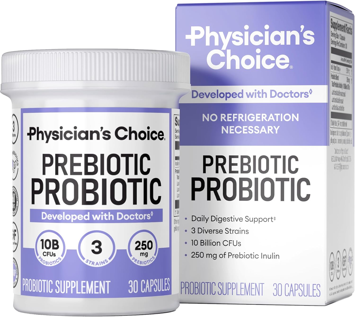 Physician's CHOICE Prebiotic-Probiotic - Multi-Strain Probiotics & Synergistic Prebiotics -Designed for Digestive Health, Supporting Gut Microbiome - Powerful PrePro for Gut Health - for Women & Men