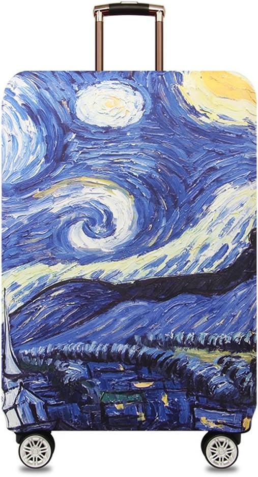 TRAVEL KIN Luggage Cover - Washable Spandex Protective Cover for Suitcases 18/24/28/32 Inch (L(25"-28"), Starry Night)