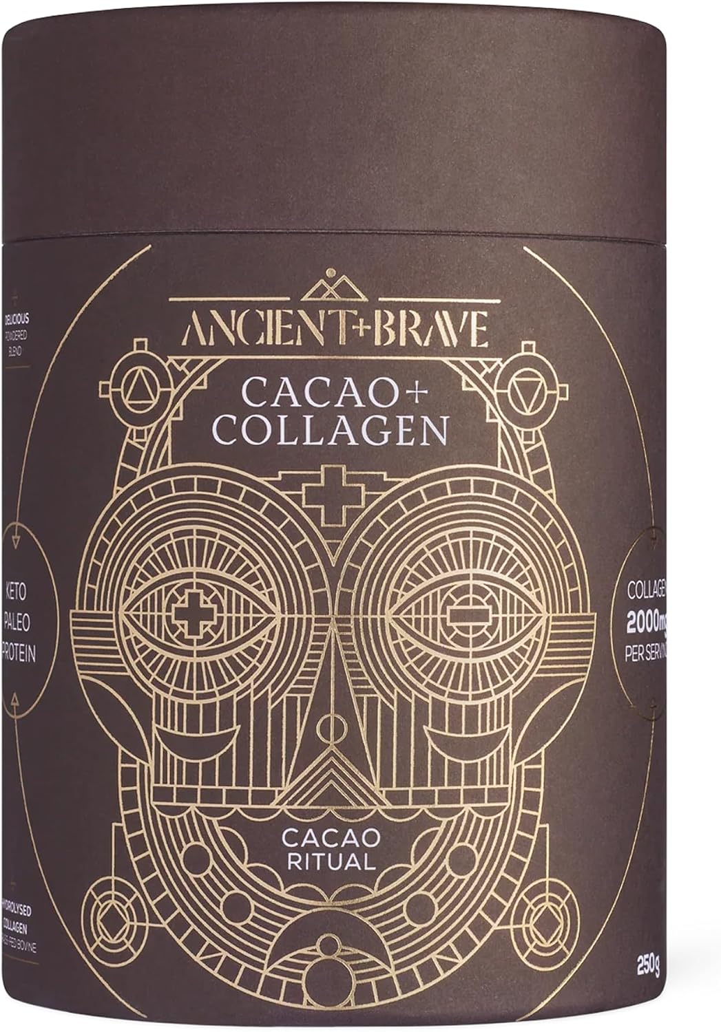 Ancient + Brave Cacao Collagen Powder 250g | 25 Servings | Cacao Powder