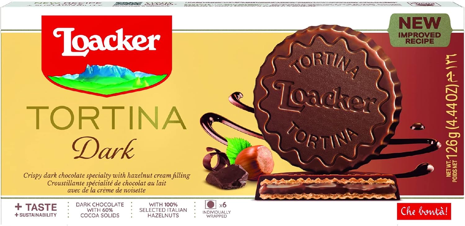 Loacker Dark Tortina Wafers, 125 g