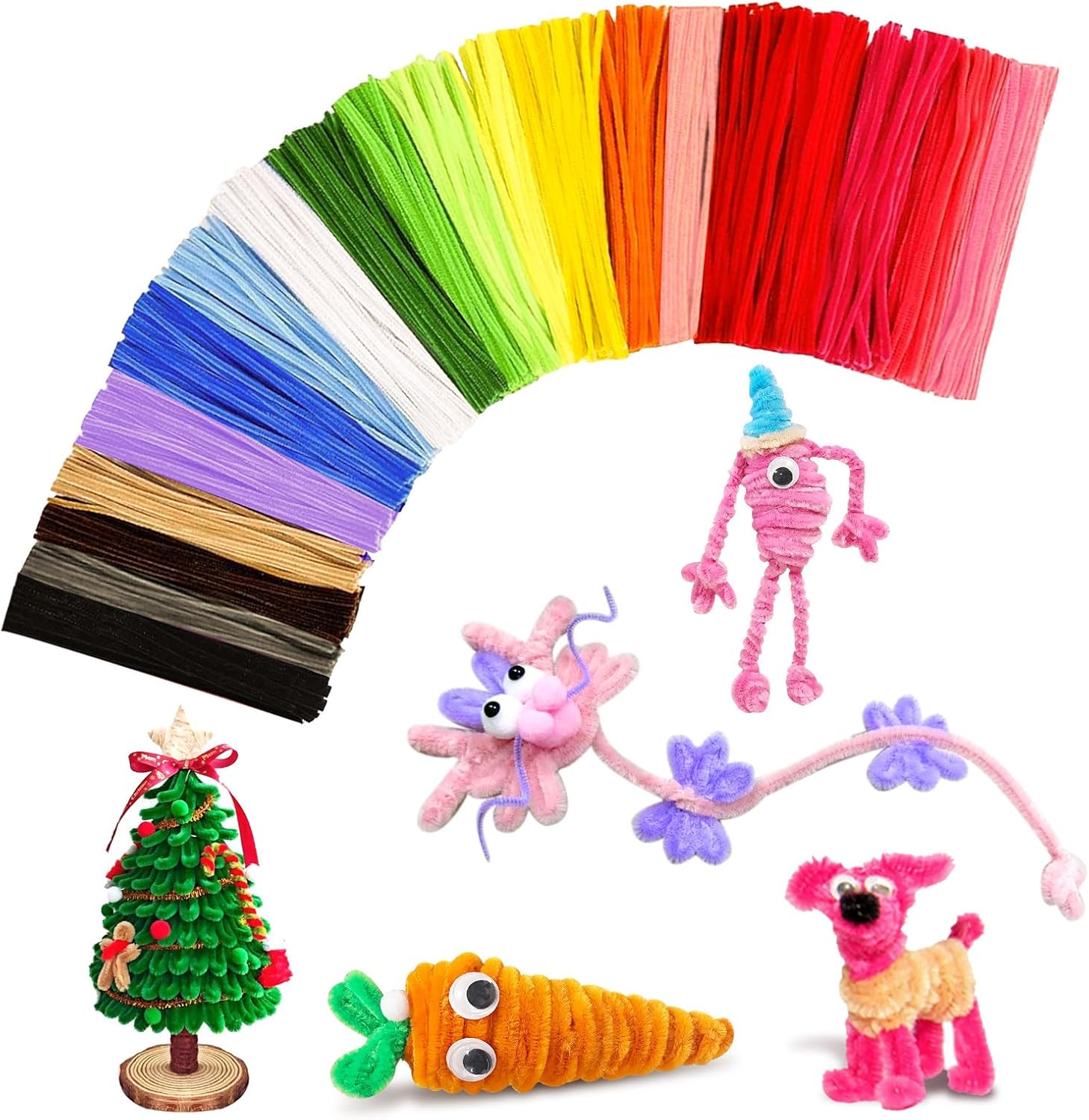 Pipe Cleaners Craft Supplies,Multi-Colored Chenille Stems for DIY Arts Crafts Project,Green Pipe Cleaners Bulk Easter Basket Stuffers,Fidget Toys for Ages 8-13,Teen Girl Gifts,Kids Crafts