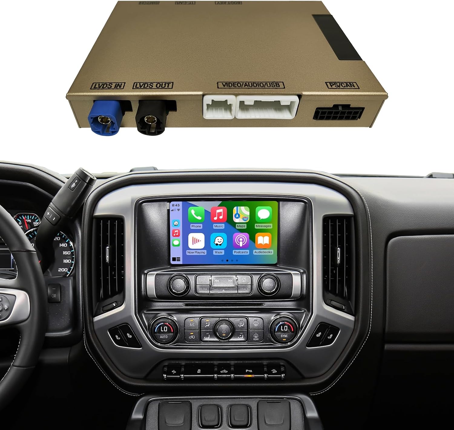 Road Top CarPlay Kit for GM HMI 2.0 Cadillac Buick Chevrolet GMC 2014-2020