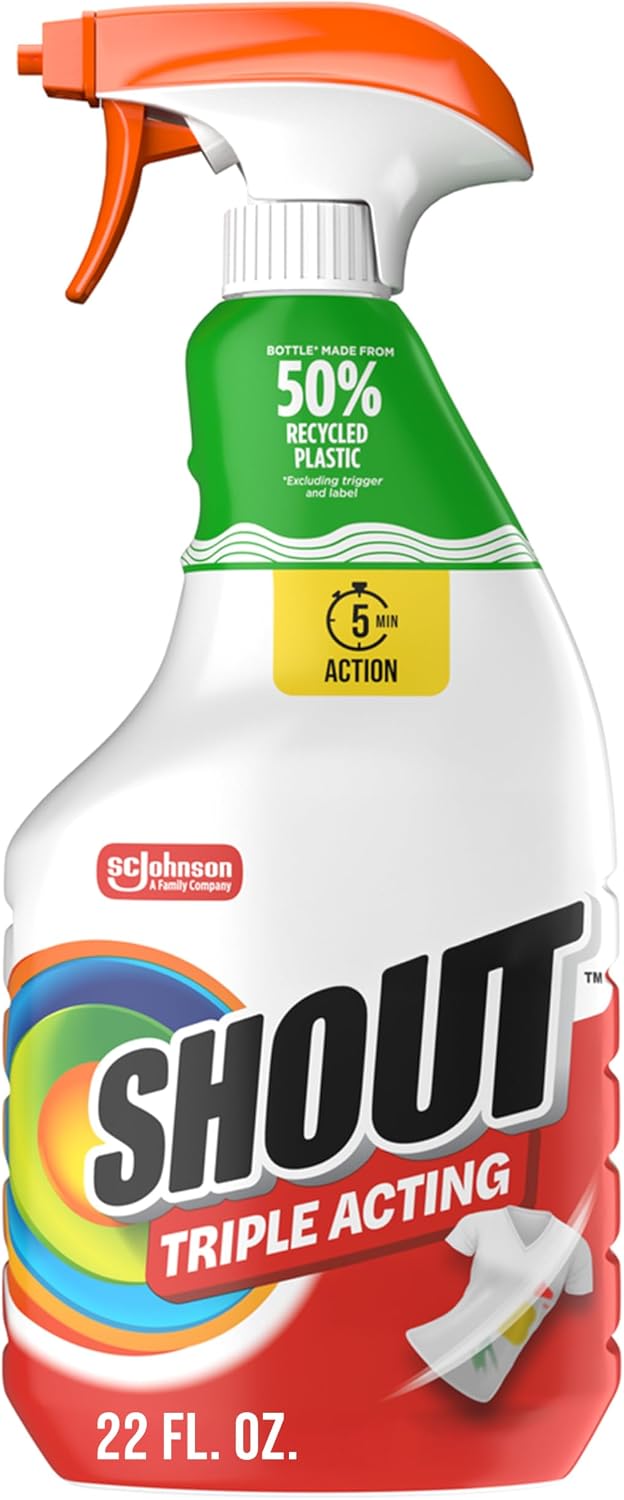 Shout Triple-Acting Active Enzyme Laundry Stain Remover Spray, 22oz