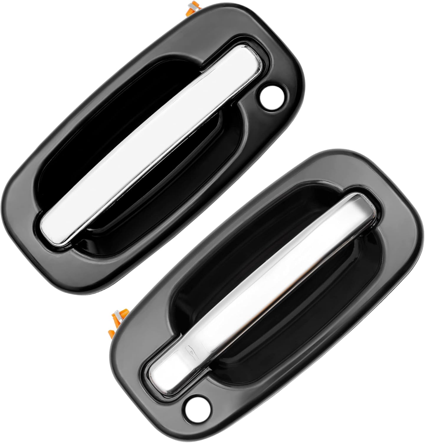 Exterior Door Handles, Compatible with 1999-2007 Chevy Silverado Suburban Tahoe Avalanche, GMC Sierra Yukon, Cadillac Escalade, Chrome Lever, Front Left & Right Side | Replaces# 15034985, 15034986