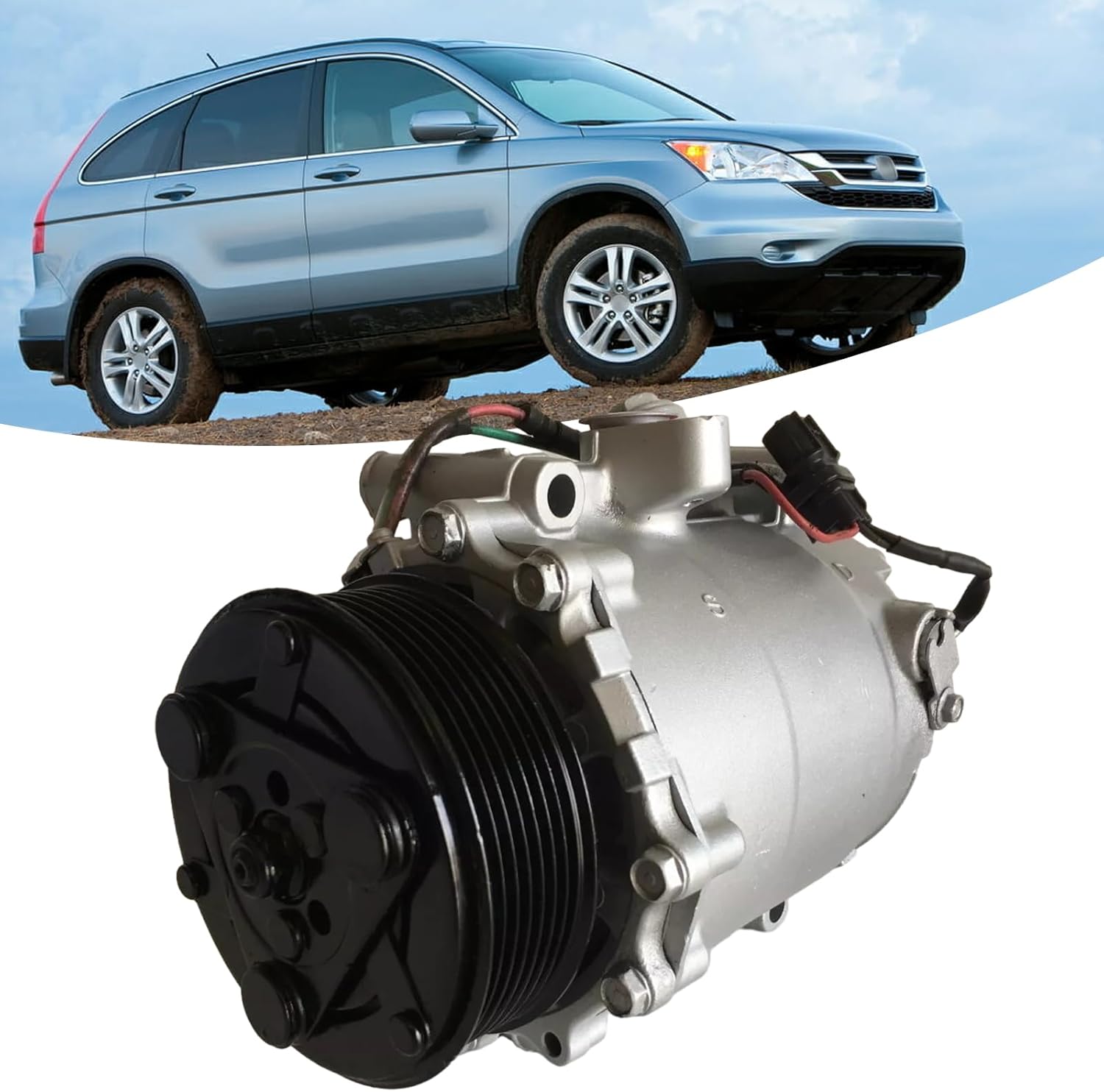 Air Conditioner AC Compressor with Clutch Compatible with Honda CR-V 2007-2011, Acura RDX 2007-2012
