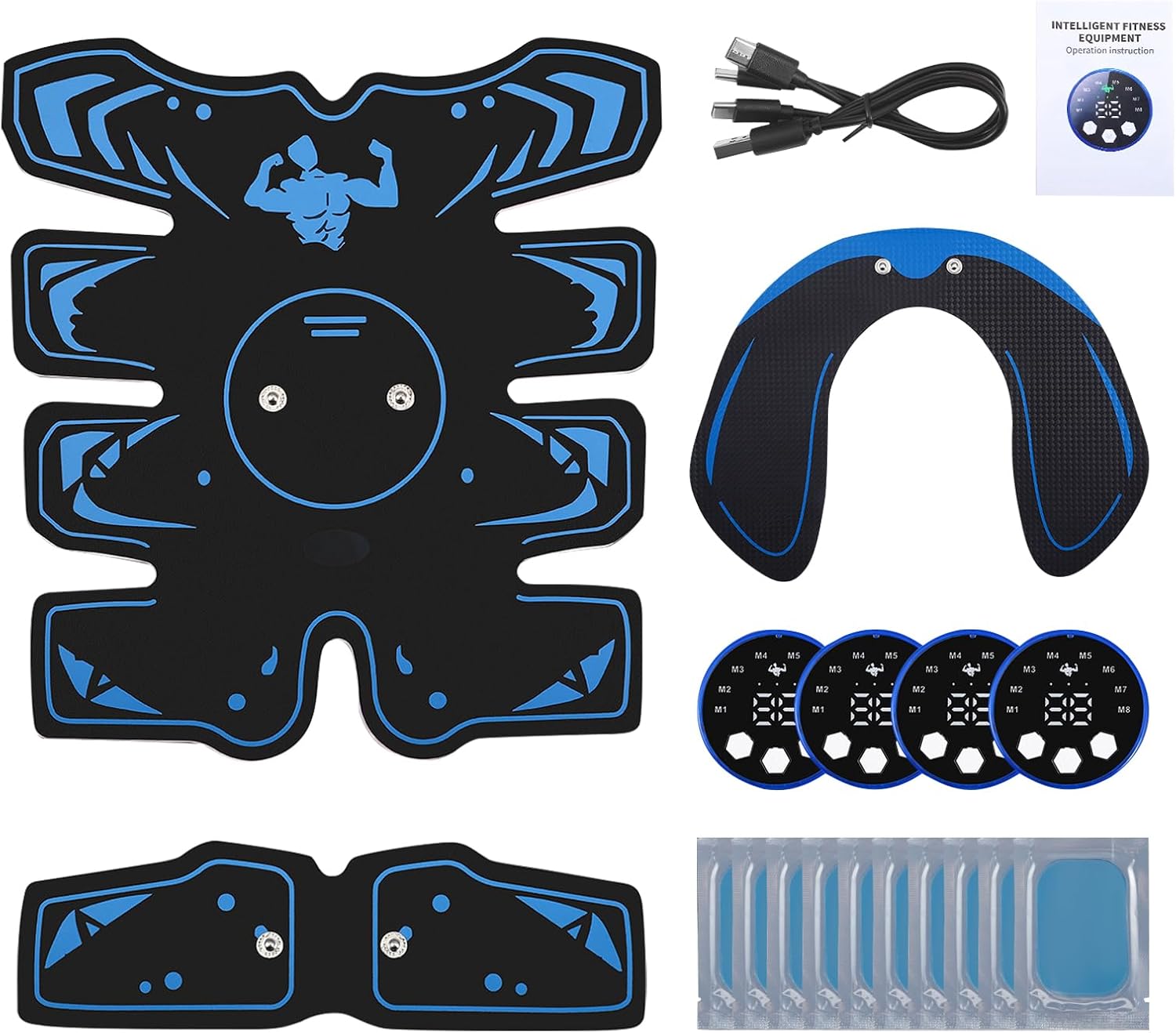 EMS Muscle Stimulator, EMS Muscle Stimulator with 6 Modes 29 Intensities for Men And Women, Electric Abdominal Toner Rechargeable Abdominal Muscle Stimulator for Abdominal/Arm/Leg/Hip Training