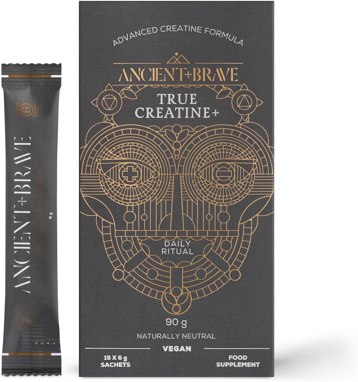 Ancient + Brave - Creatine+ 90g x15 Sachets - Premium Creatine Monohydrate Powder - 100% Micronized for Women - High Performance, Strength Building - Muscle Recovery, Cognition, Wellness