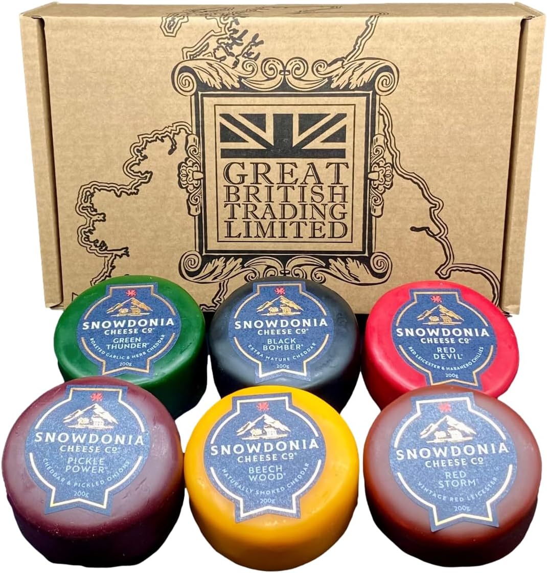 Great British Trading Limited - Snowdonia Cheese Company Ultimate Hamper - The Ultimate Cheese Gift Hamper of six truckles with Black Bomber, Red Devil & More
