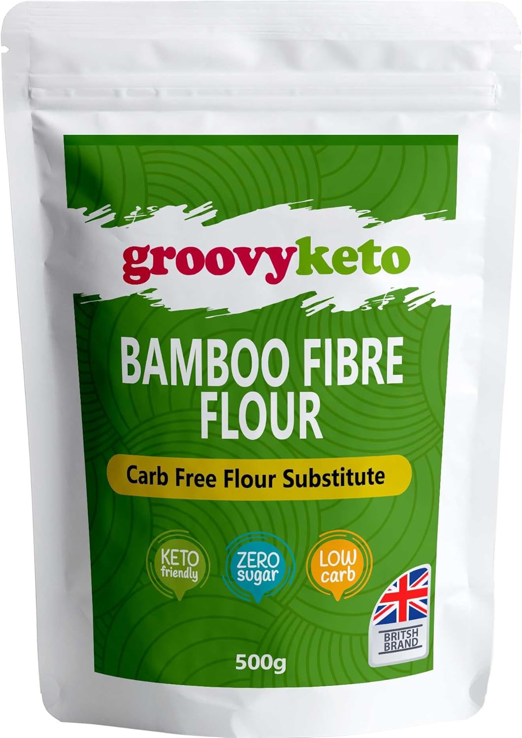 Bamboo Fibre Fiber Flour by Groovy Keto | 500g | Alternatve Low Carb Flour for Baking | Great for Keto King Bread | Victoria's Kitchen | Made in EU