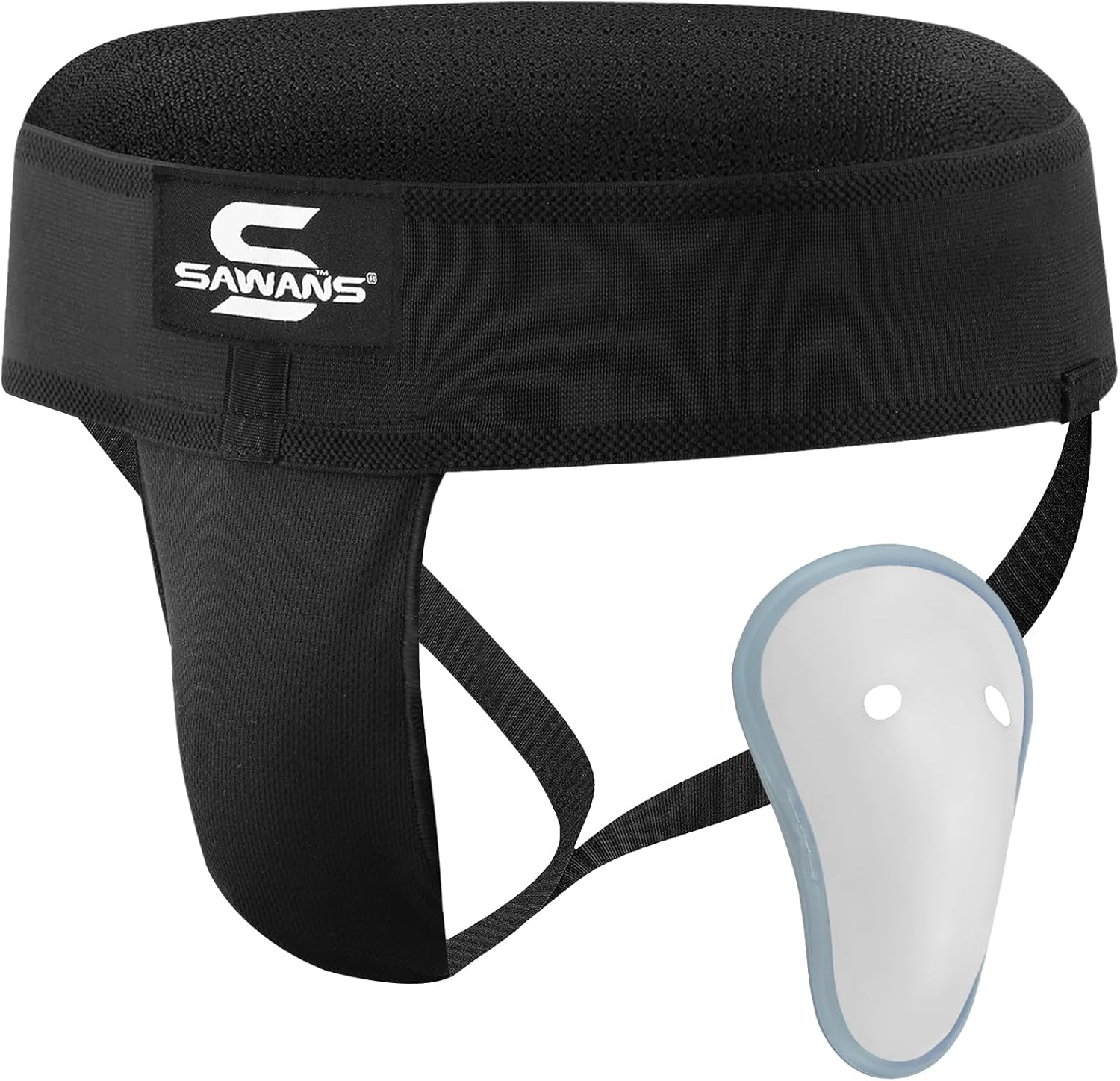 SAWANS Boxing Groin Guard Cup Kickboxing MMA Abdominal Protector Men Sweat-absorbent Ventilated Adjustable Underwear Taekwondo Sparring Groin Protector Jockstrap Jiu Jitsu BJJ Protection