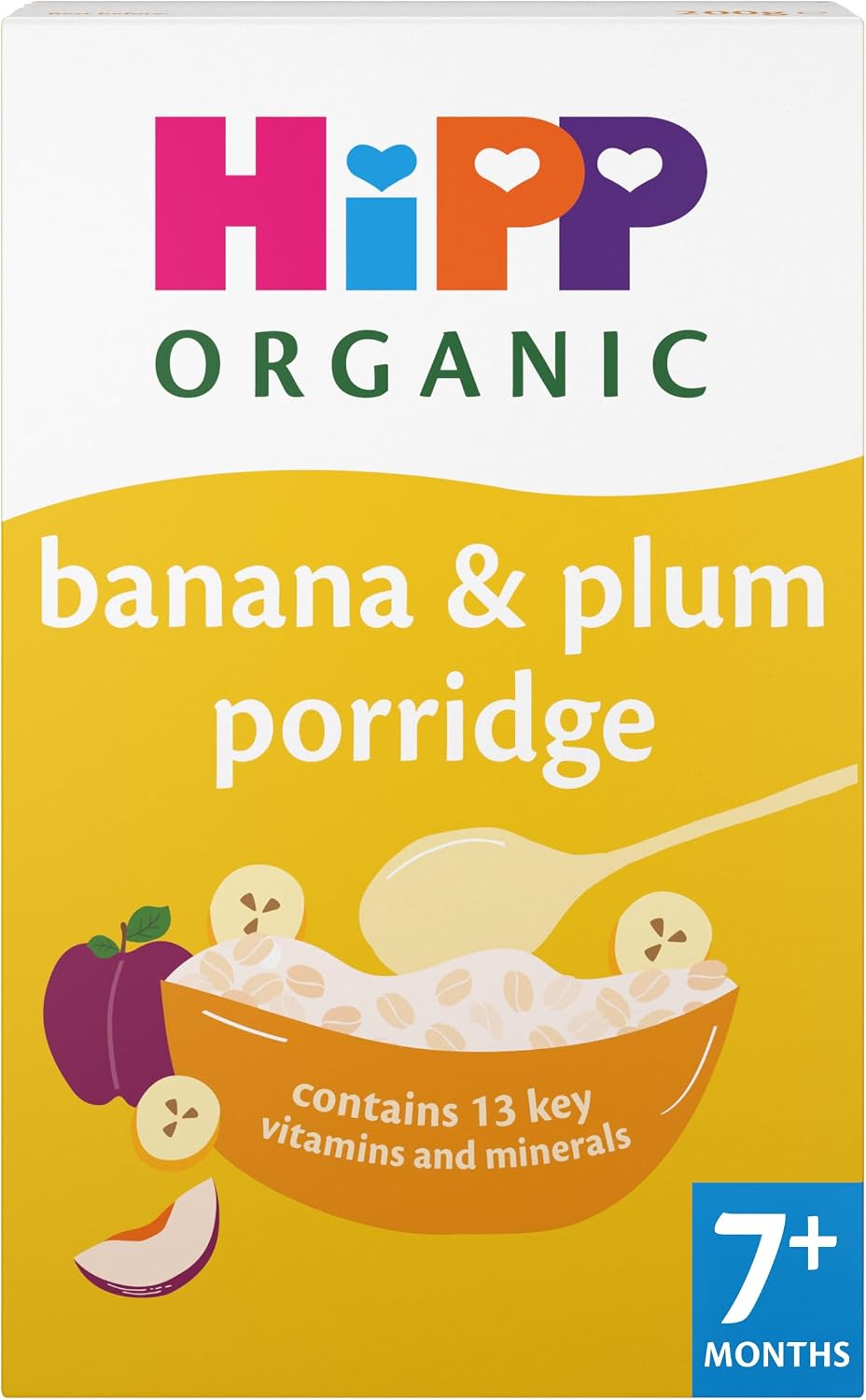 HiPP Organic Banana & Plum Porridge 7+ Months 200g (Pack of 4)