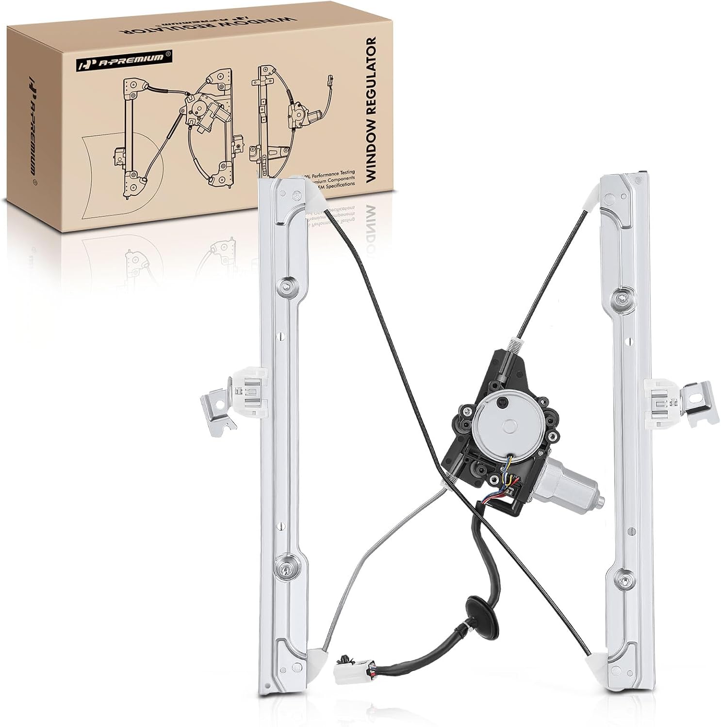 A-Premium Electric Power Window Regulator with Motor Compatible with Nissan Maxima 2004 2005 2006 2007 2008 Sedan, Front Right Passenger Side