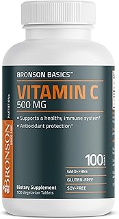 Bronson Vitamin C 500 MG Supports a Healthy Immune System & Antioxidant Protection, Non-GMO, 100 Vegetarian Tablets