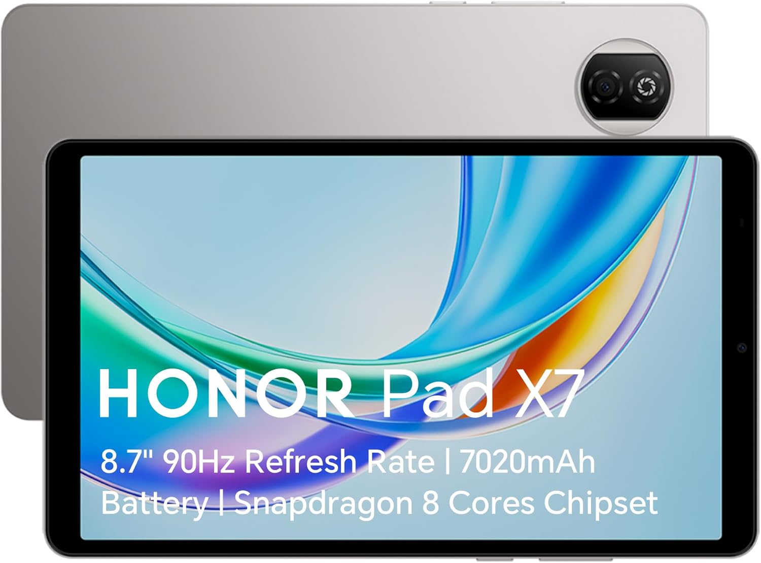 HONOR Pad X7, 8.7'' 90Hz Eye Comfort Display, 64GB Storage, 7020mAh Battery, Snapdragon 8 Cores Chipset,Slim Metal Body,AI Call Noise Cancellation,Android 15,Grey