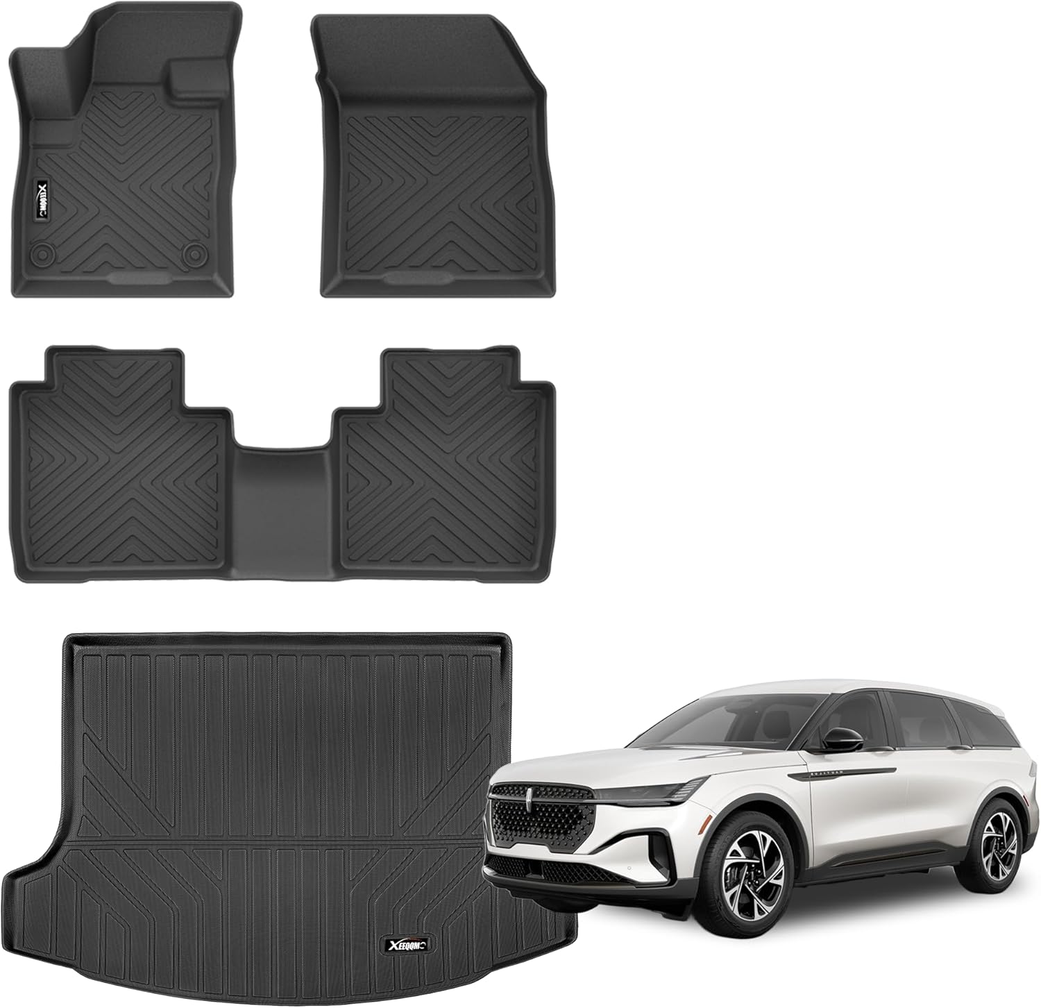 Floor Mats & Trunk Mat for 2024 2025 Lincoln Nautilus All Weather TPE Protection Floor Liners Full Set with Cargo Liner for 2024 2025 Lincoln Nautilus Accessories