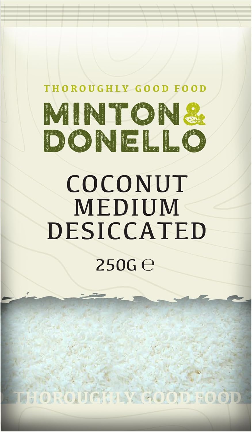 Minton & Donello - Coconut Medium Desiccated, 250g - Vegan Friendly - Free from Any additives, preservatives or flavourings