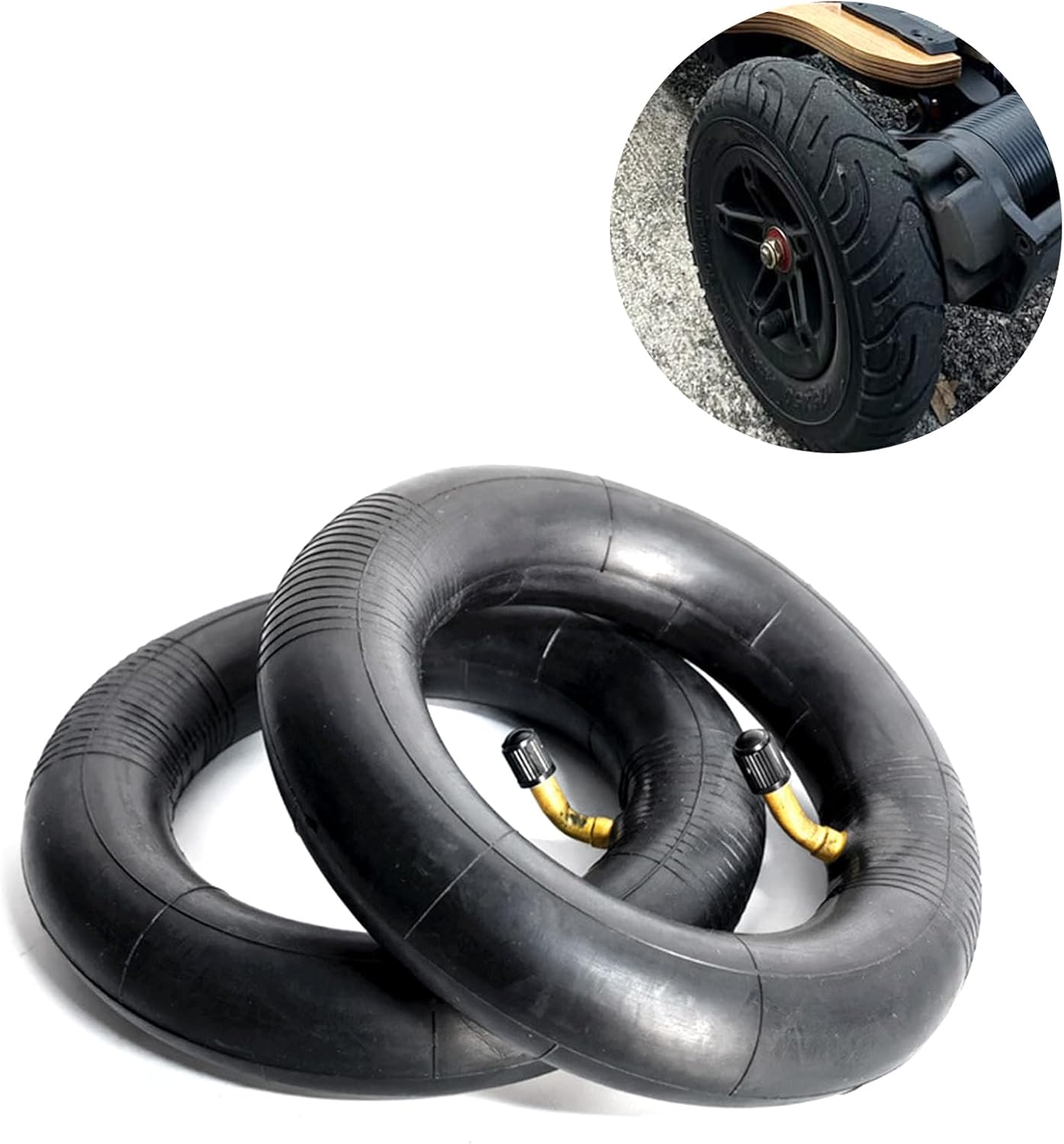 2Pcs Thickened E-Skateboard Inner Tubes for Meepo Hurricane Ninja Bamboo/Vader Carbon/Ultra X, Durable Heavy-Duty Butyl Rubber Pneumatic Tire Inner Tube