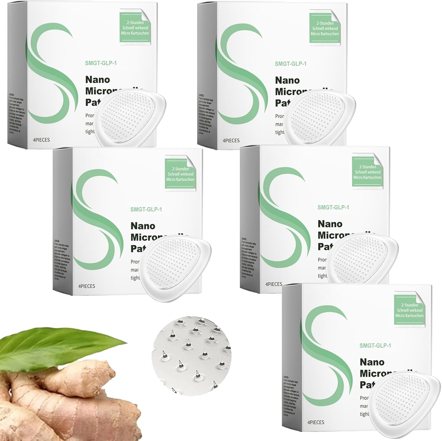 5 Boxes Microneedle Patch,20 Pcs Natural Nano Microneedle Patch Maintains Body 𝐒haping Curves,Microneedle Patches for Women Men,𝐒limming Stickers Beauty Skin Care