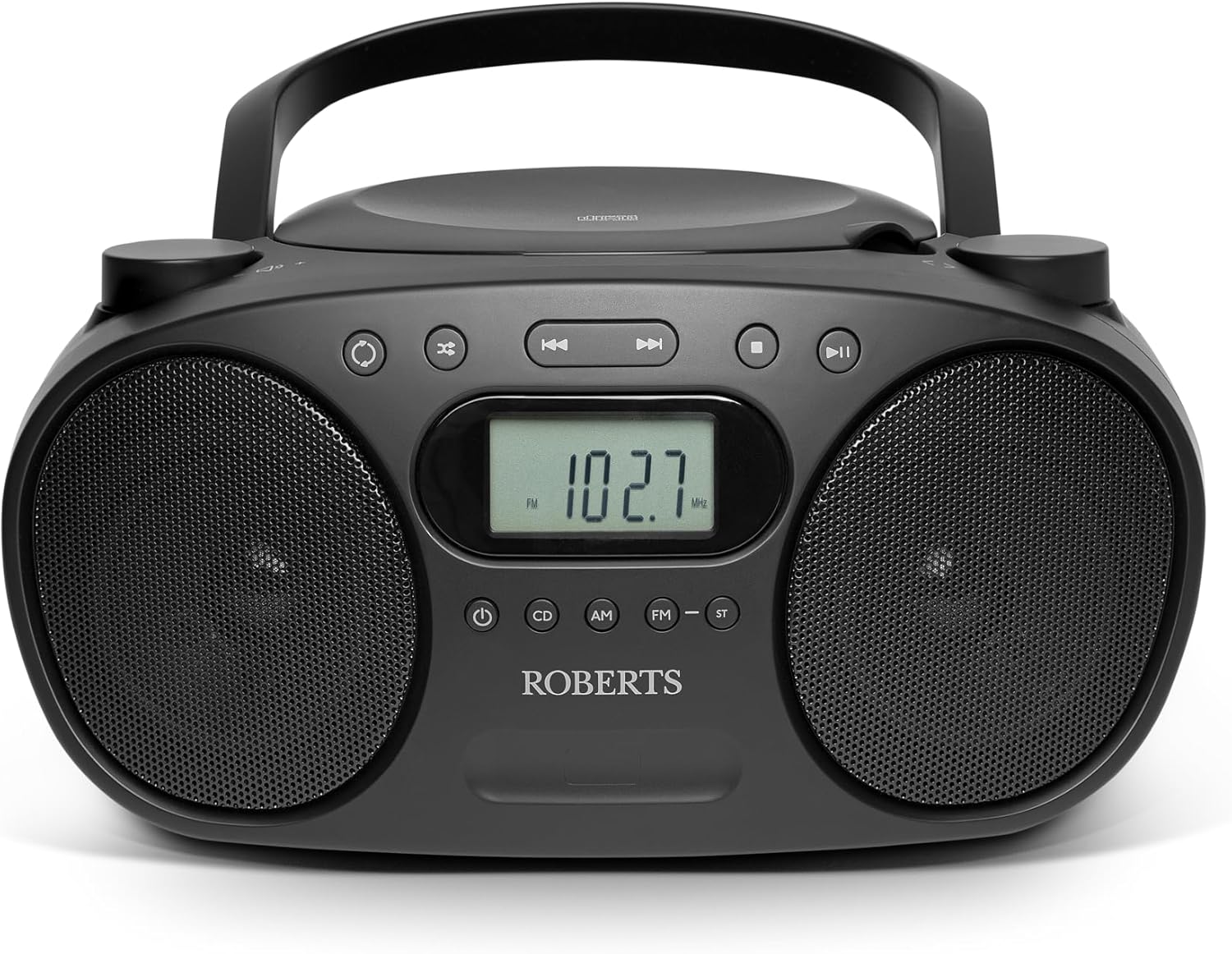 Roberts ZOOMBOXFM AM/FM CD Boombox with Bluetooth, Black