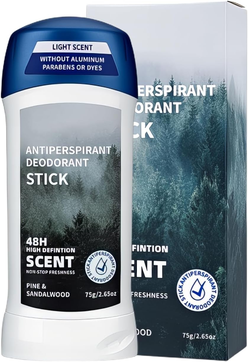Antiperspirant Deodorant Stick, Armpit Body Fragarance Sticks, Long-Lasting Sweat Protection, Reduce Odor, Moisturizing,Sandalwood Deodorant Stick for Women & Men,75g