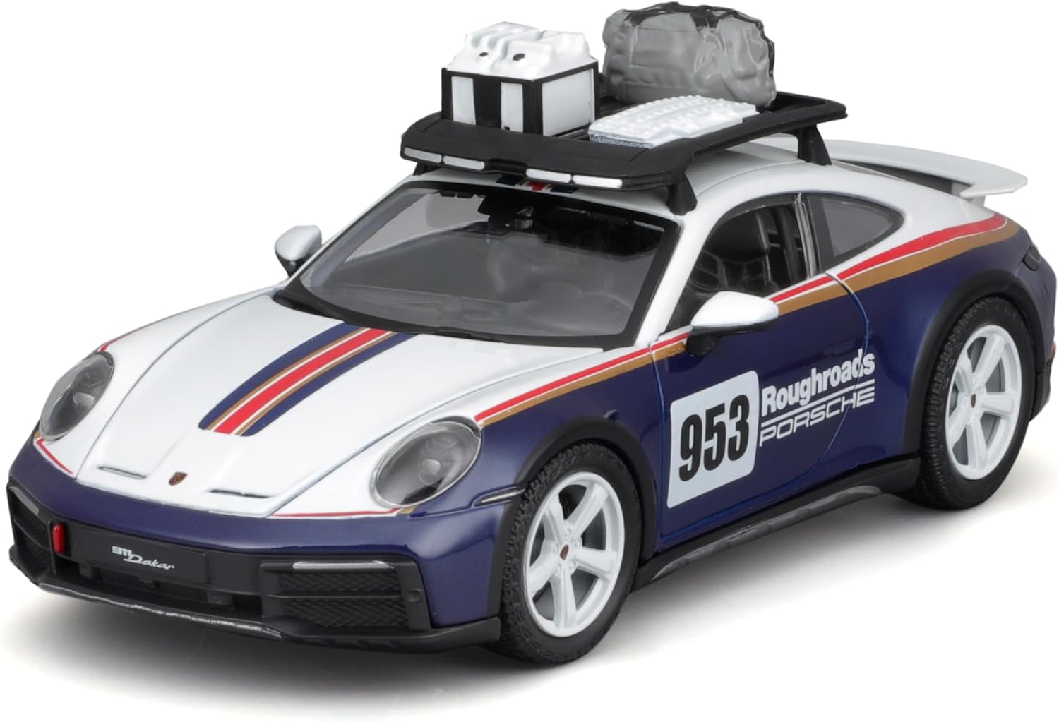 Bburago PORSCHE 911 DAKAR Race Car - 1:24 Scale - Incredibly Detailed Die-Cast Replica Collectible Vehicle, Blue