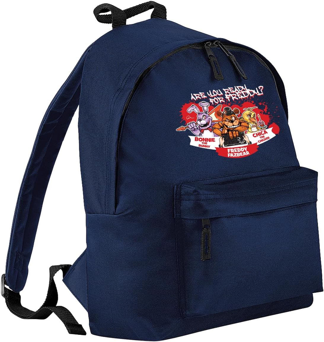 SMARTYPANTS Ready for Freddy? Navy Backpack Bag - Survival Horror Hostile Video Game Character Inspired Gamer Five Nights Fazbear's Pizza School Rucksack Back to School