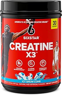 Six Star Creatine Powder Creatine X3 | Creatine HCl + Creatine Monohydrate Powder |Muscle Recovery Workout Supplement | Creatine Supplements | ICY Snow Cone (30 Servings)