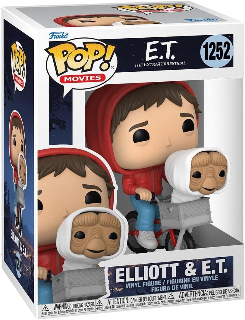 Funko Pop Movies: E.T. The Extra-Terrestrial - Elliott - Elliot with E.T. in Basket, 3.75 Inches - Collectable Vinyl Figure - Gift Idea - Official Merchandise