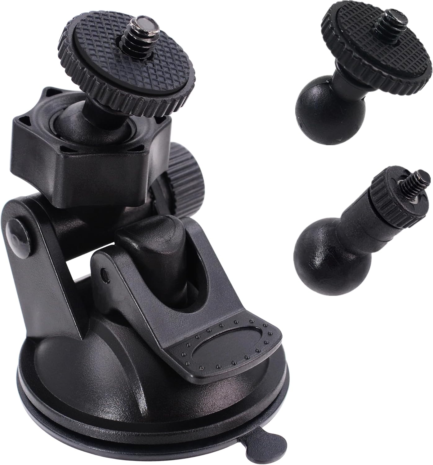 CH01A 1/4" 1/8" Thread Camera Suction Mount Tripod Holder in Dash Cam Mount Holder - Screw Tripod Windshield Holder Fits Sony/Ricoh/HP/GoPro/Oculus (M4 M6 Screw Join Ball Included)