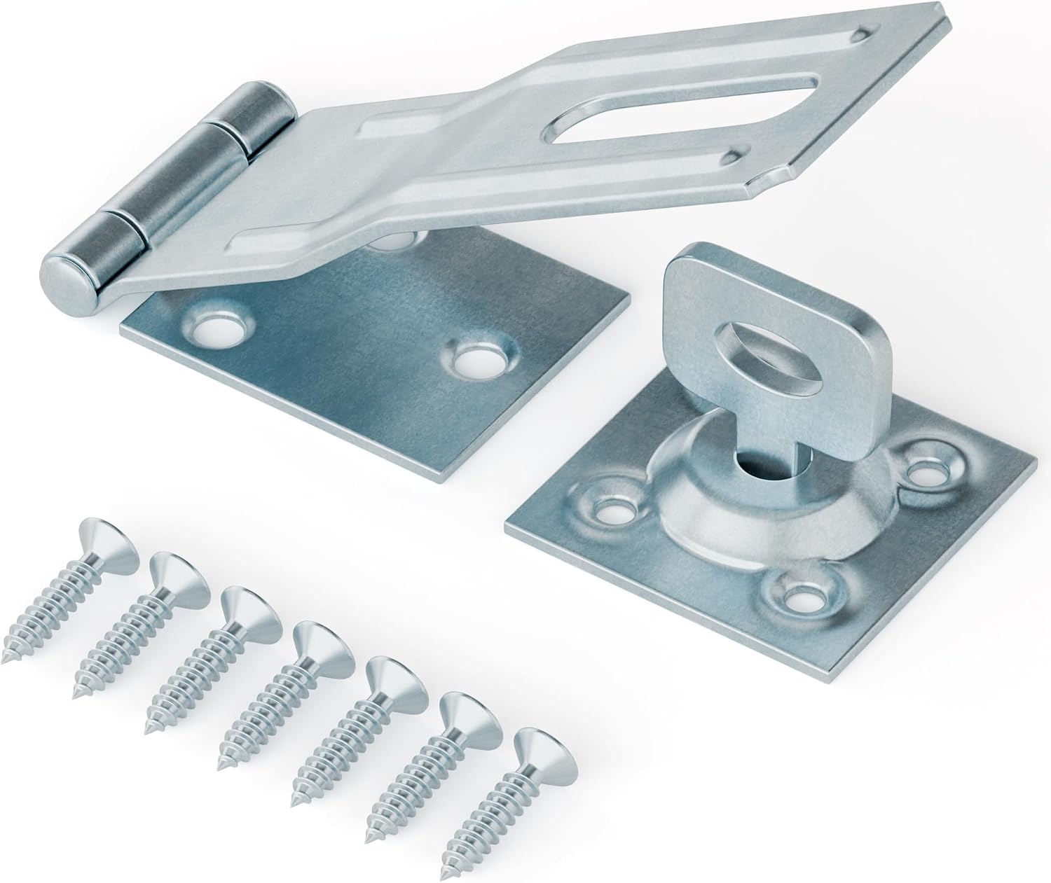 Swivel Staple Safety Hasp Latch Lock with Twist Knob, Silver 1pcs