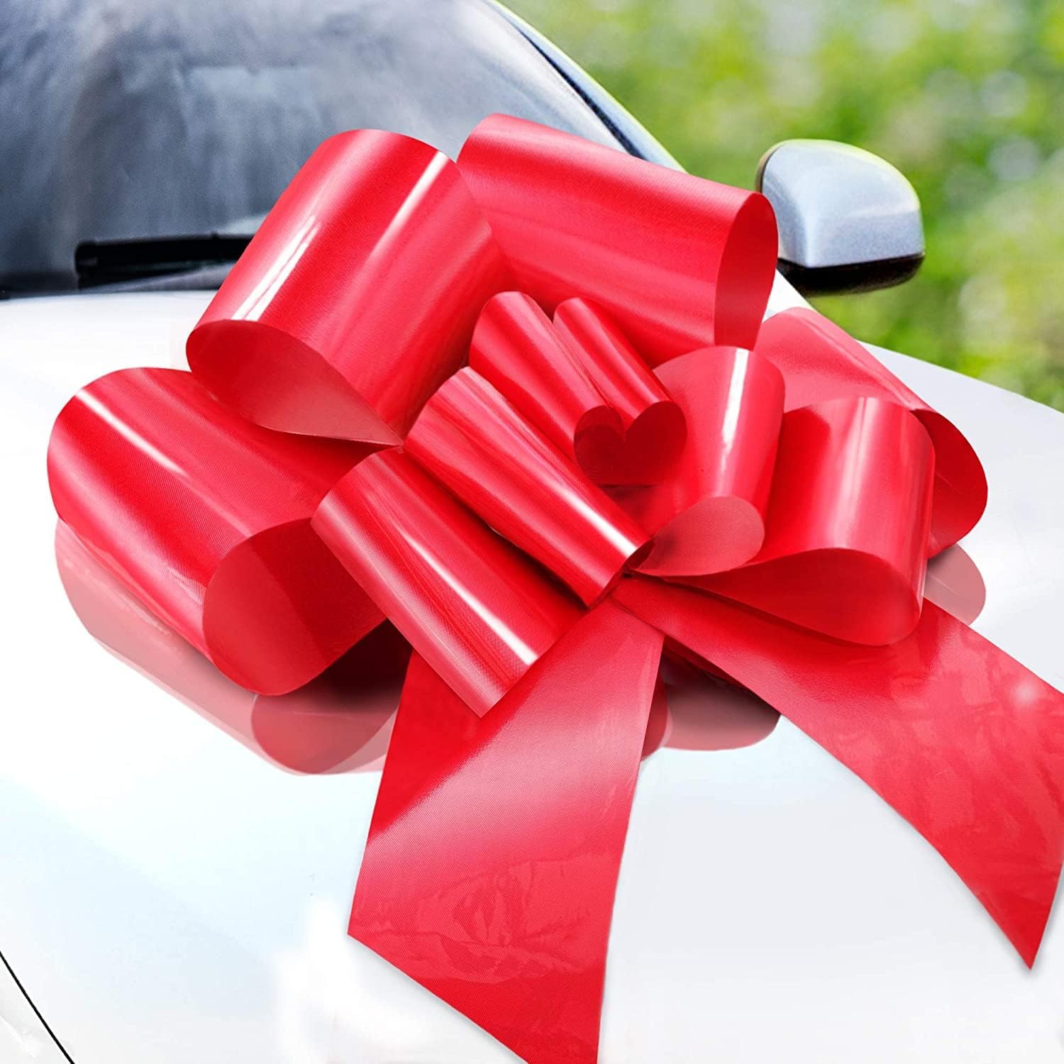 Zoe Deco - Big Car Bow - Red, 23 Inch - Butterfly Shape Giant Car Bow for Birthday, Christmas, Wedding Reception, Surprise Party - Large Gift Wrapping for Huge Present