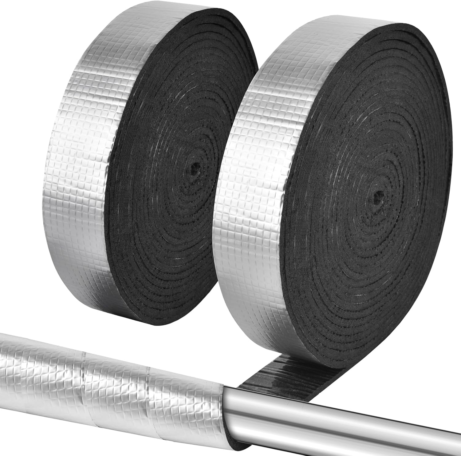 Pipe Wrap Insulation - 33 ft Outdoor Pipe Foam Insulation Tape Self Adhesive for Winter Freeze Protection Insulation Wrap - Aluminum Foil Finish-2" x 33FT