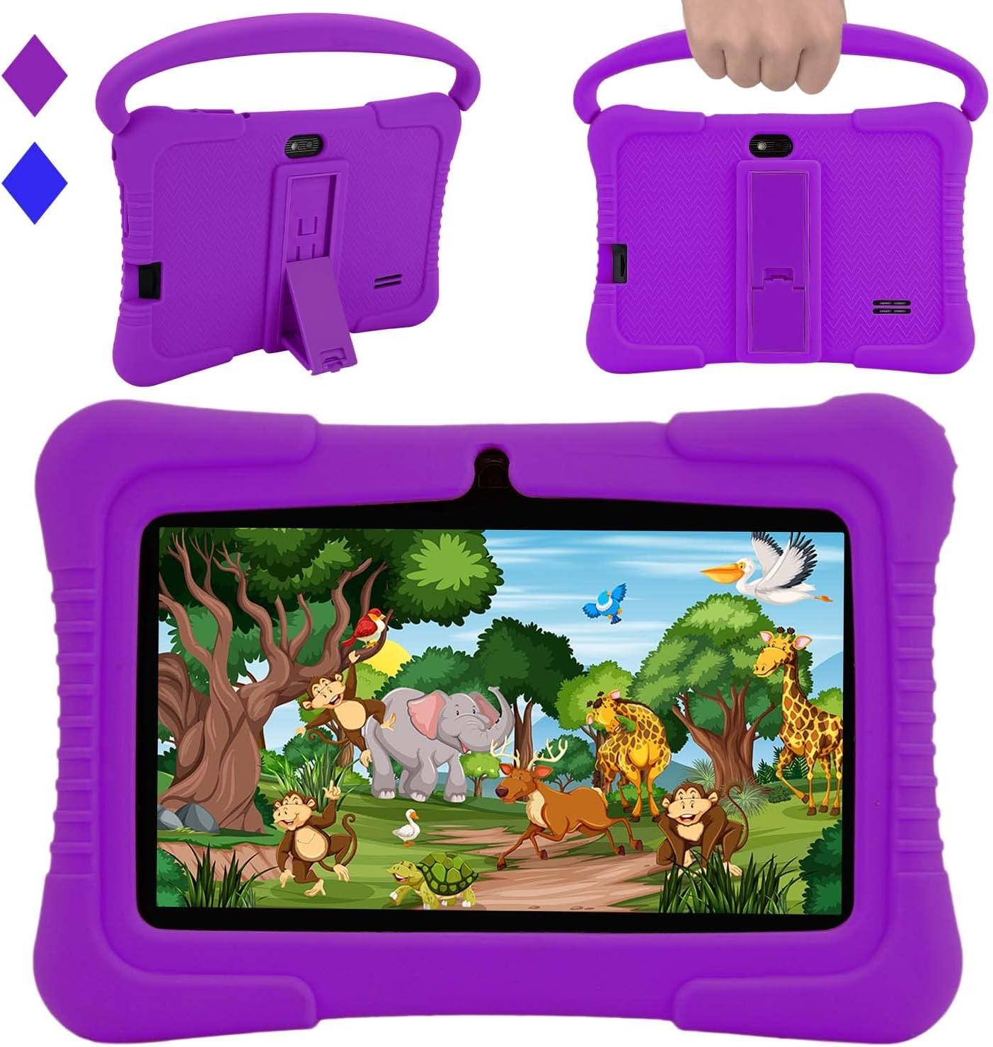 Veidoo Android Kids Tablet, 7 inch IPS Screen, 2GB RAM 32GB ROM, Safety Eye Protection, Education, Tablet for Toddle with WiFi, Games, Parental Control APP (Purple)