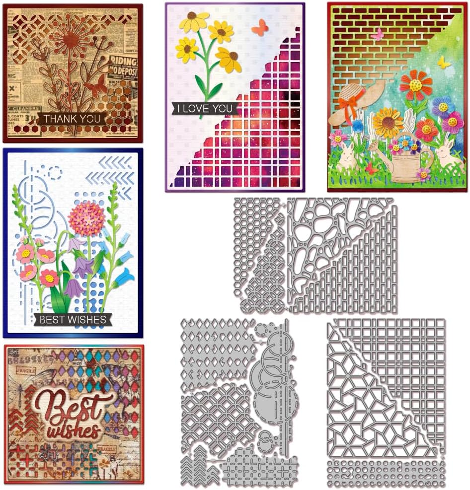 GLOBLELAND Hollow Background Cutting Dies Metal Broken Decoration Die Cuts Frame Cutting Embossing Templates for Scrapbooking Crafts Paper Cards Making