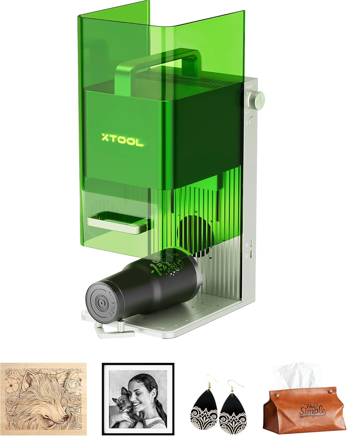 xTool F1 Lite Laser Engraver, 4000mm/s Lightning Speed Portable Laser Engraving Machine, Ultra HD Engraver for Wood, Leather, Acrylic, Glass, and More