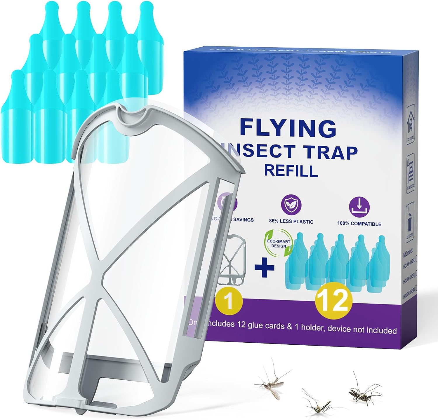 12 Pack Refill Cartridge Kit Compatible with ZIVO M364 and Max Plug-in Light (1 Cartridge Holder + 12-Sticky Refills)