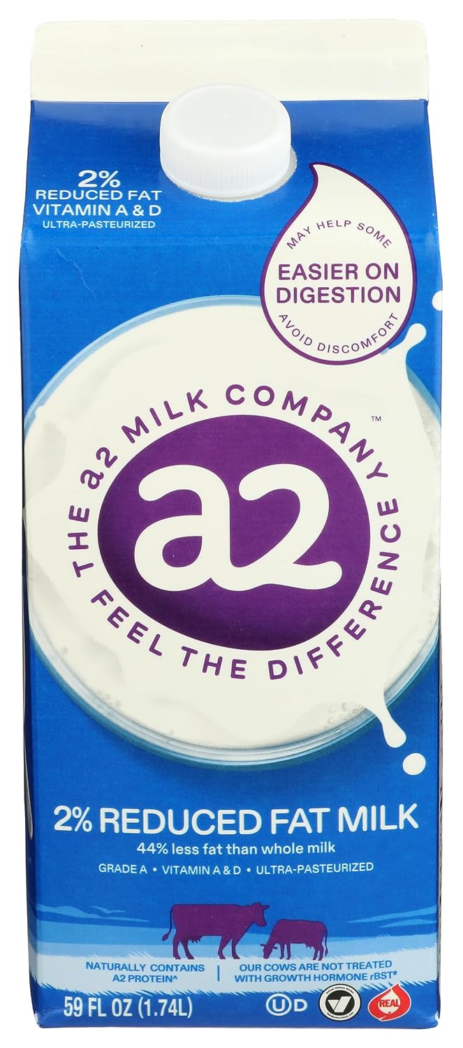 A2 Milk, Milk 2% Reduced Fat Milk, 59 Fl Oz