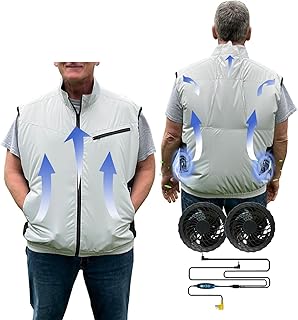 HNH Cooling Vest For Men and Women- Air Conditioning Fans, Heat Reducing Clothing, Unique Design Provides UV Protection