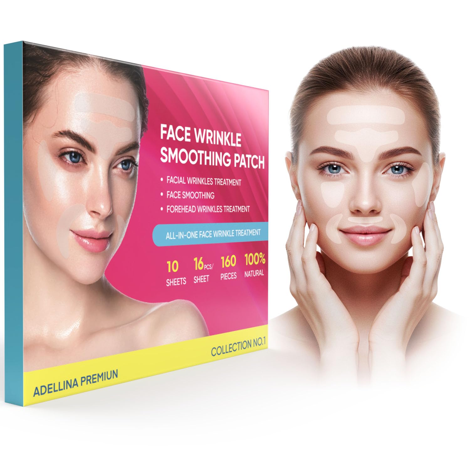 Adellina Facial and Forehead Wrinkle Patches: Face Wrinkle Treatment for Forehead, Smile Line, Under Eye- Anti Wrinkle Patches 192pcs