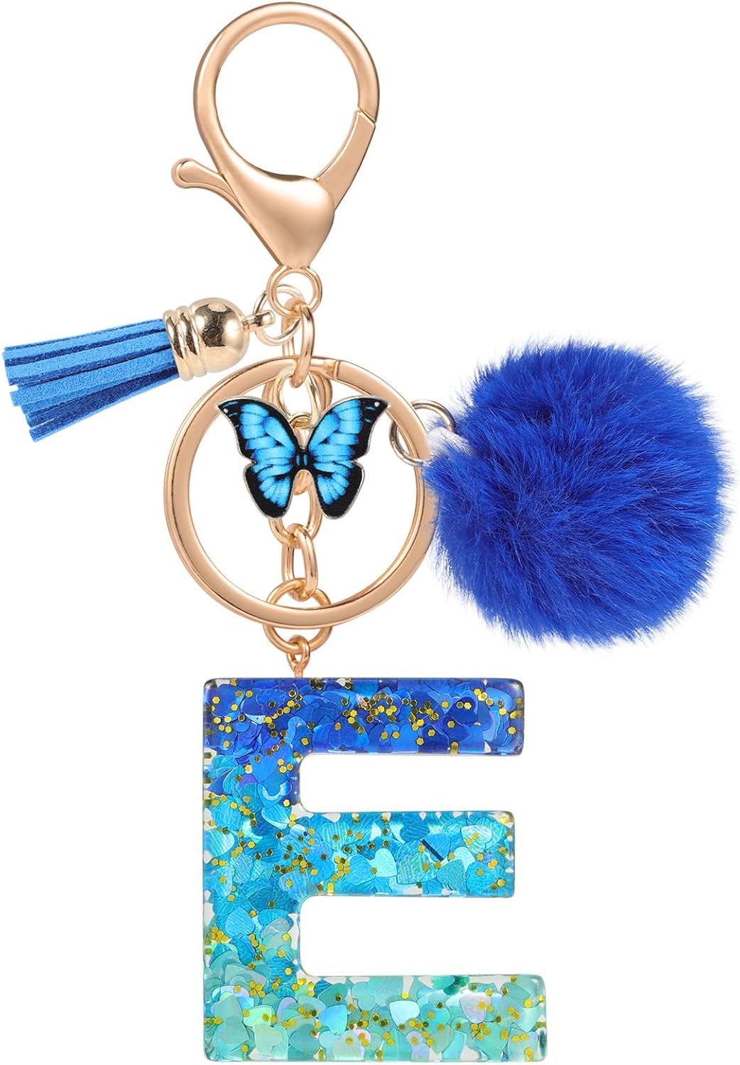 MWOOT Initial Letter Keychain, Blue