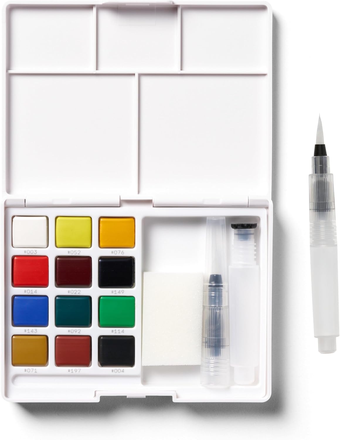 SAKURA Koi Watercolor Pocket Box with 12 Colors | Plein-Air Watercolor Set with Water Brush, Palette & Sponge