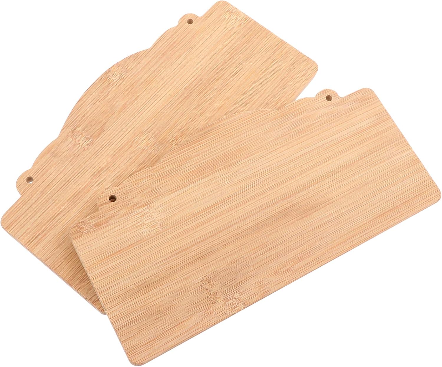 Milisten 2Pcs Unfinished Blank Sign DIY Rustic Bamboo Wood Sign Decorative Rectangle Hanging Plaque for DIY Craft Pyrography Painting Writing Thanksgiving Christmas Party Decorations