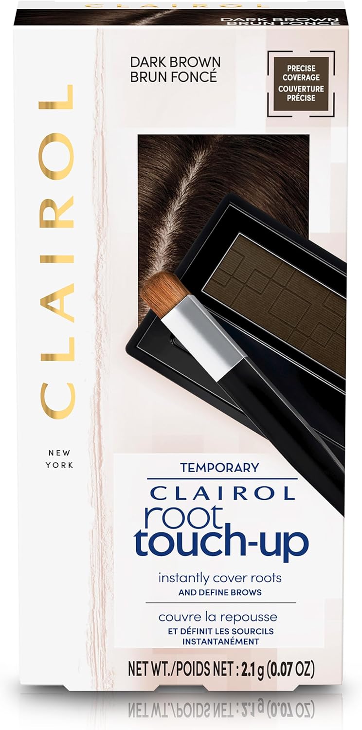 Clairol Root Touch-Up Temporary Concealing Powder, Dark Brown Hair Color, 1 Count