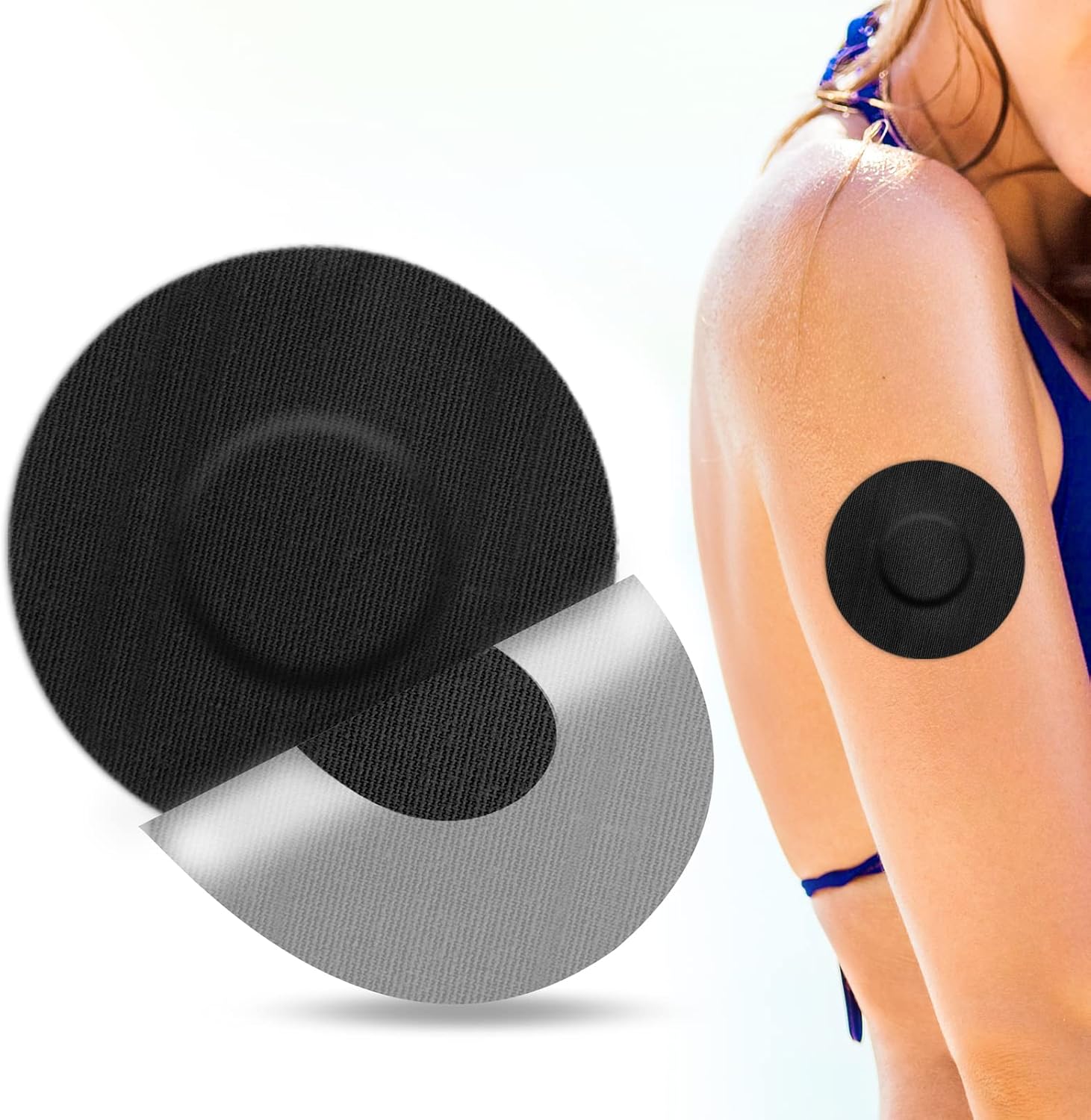 YOUSHARES 40pcs Free Style Sensor Covers for Libre 1, 2,3 – Waterproof & Sweatproof CGM Sensor Patches for 10-14 Days, Continuous Glucose Monitor Adhesive Tape (Black)