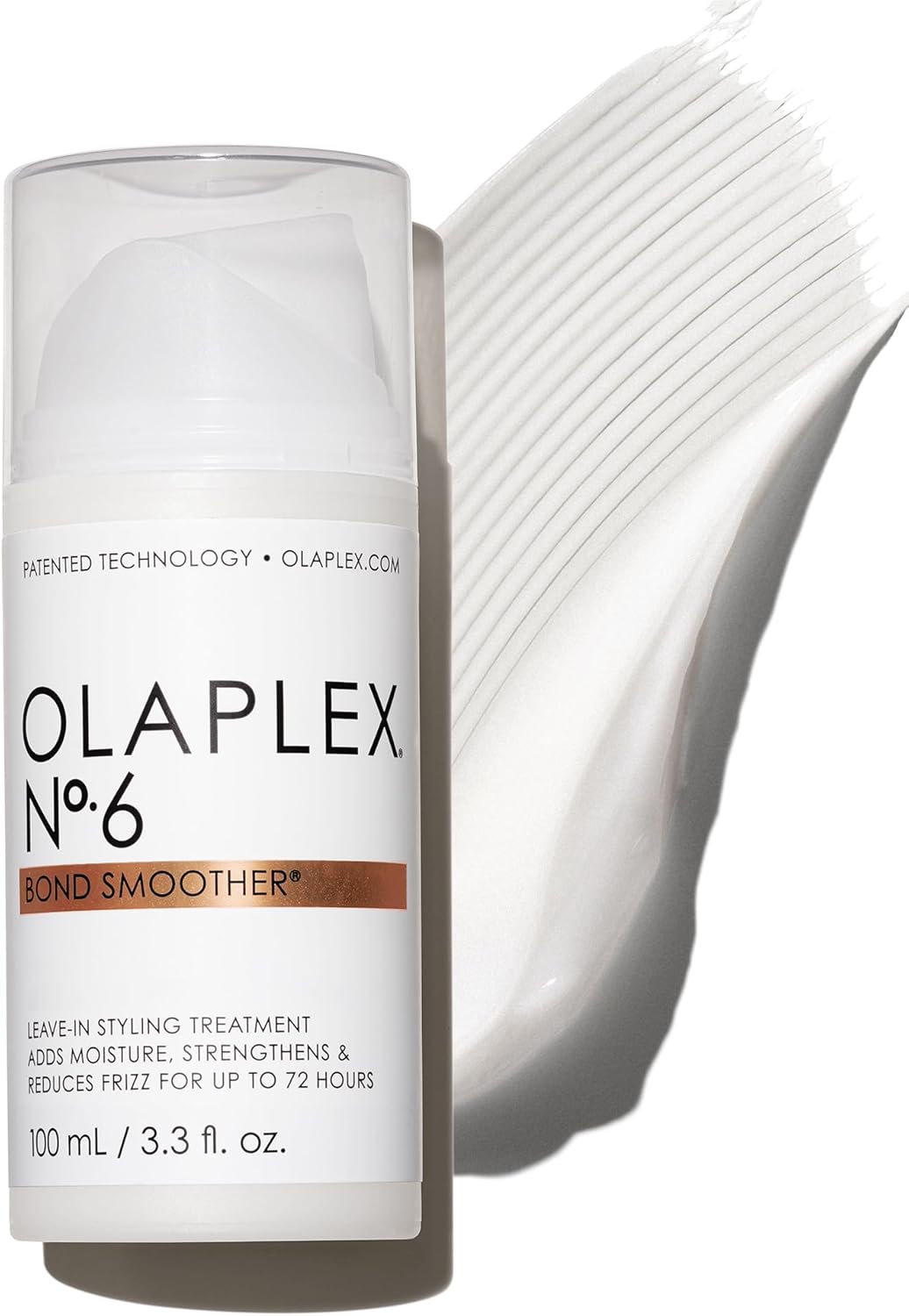 Olaplex Nº. 6 Bond Smoother: Leave-In Styling Treatment | Smooths, Conditions, & Strengthens | Frizz Control for Up to 72 Hours | For Coily, Curly, Straight, and Wavy, 100 mL / 3.3 Fl. Oz.