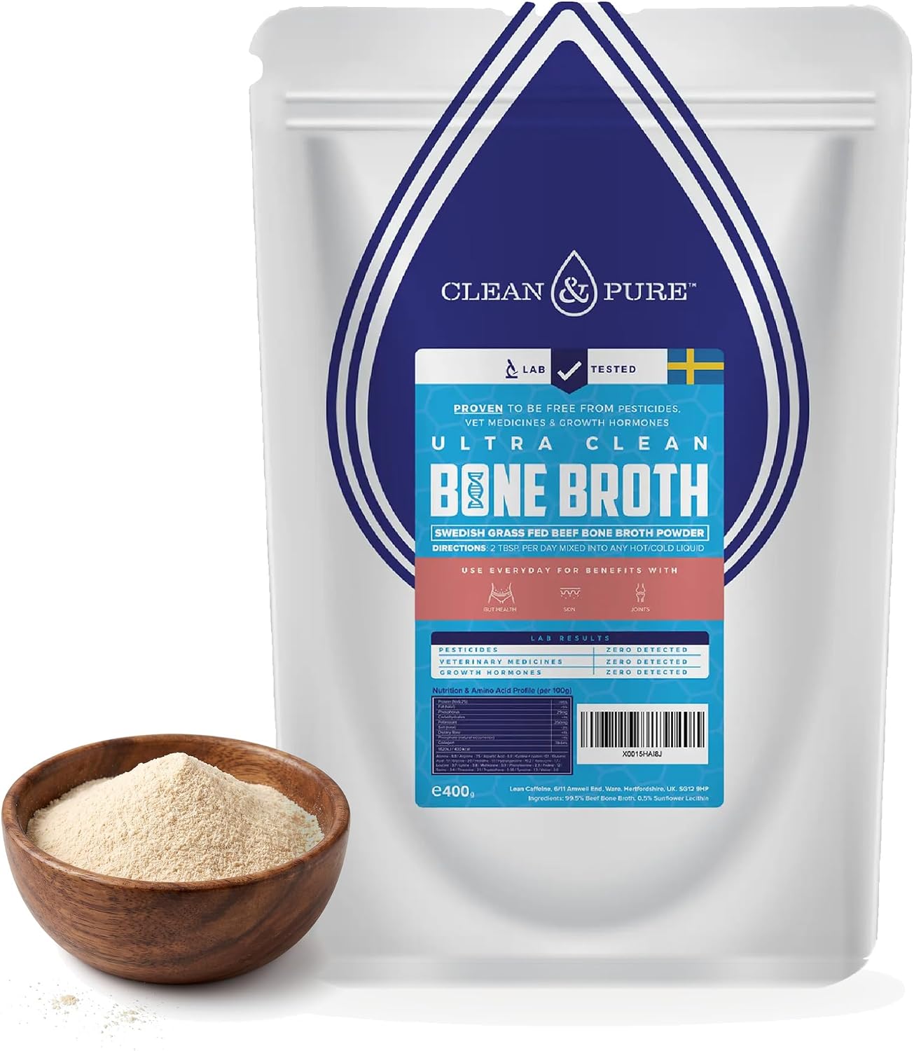 Clean & Pure Bone Broth for Humans 400g EU Bone Broth Powder